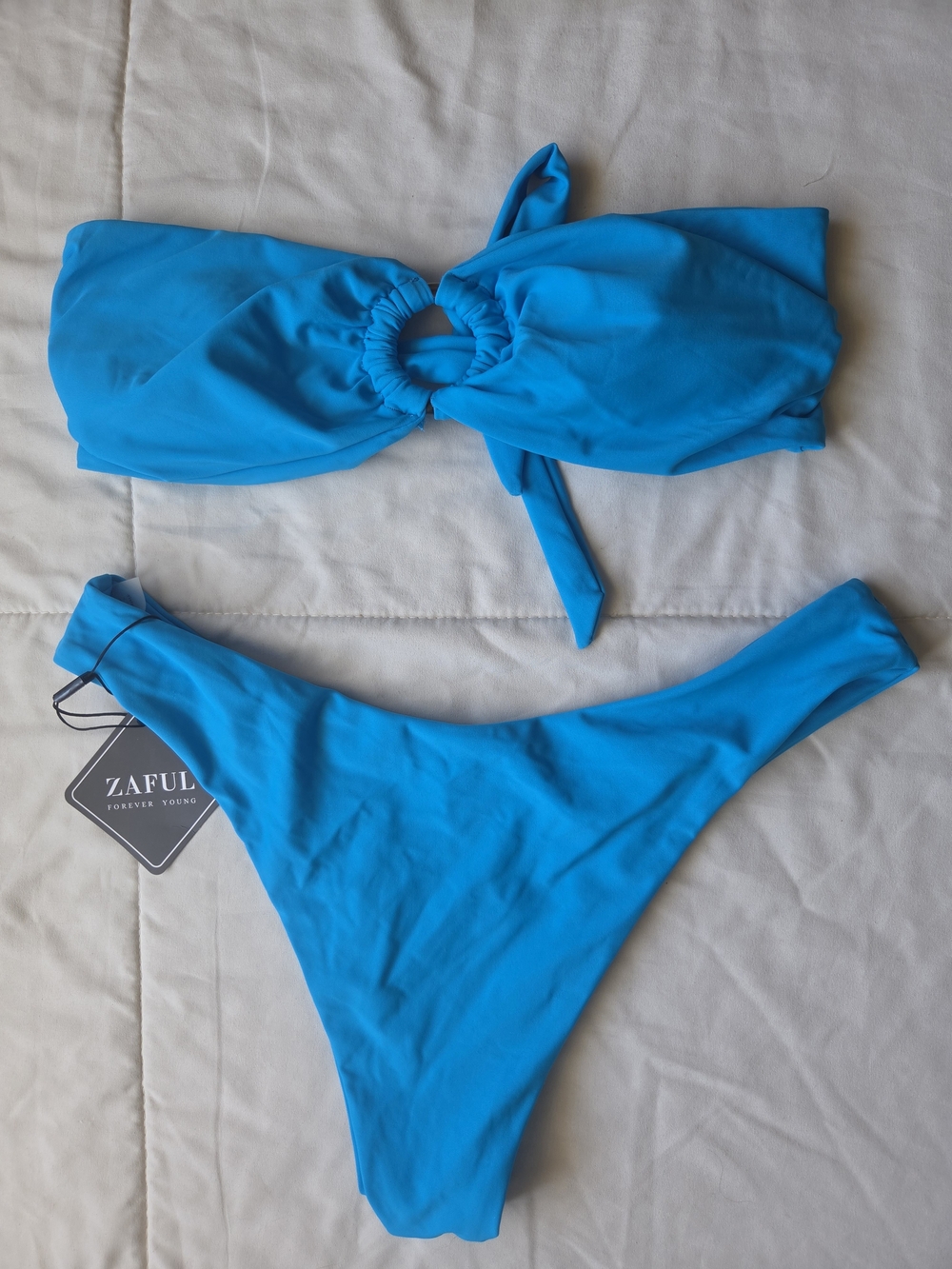 ZAFUL Turquoise Blue Cutout Ring Bikini Set Size M (NWT)
